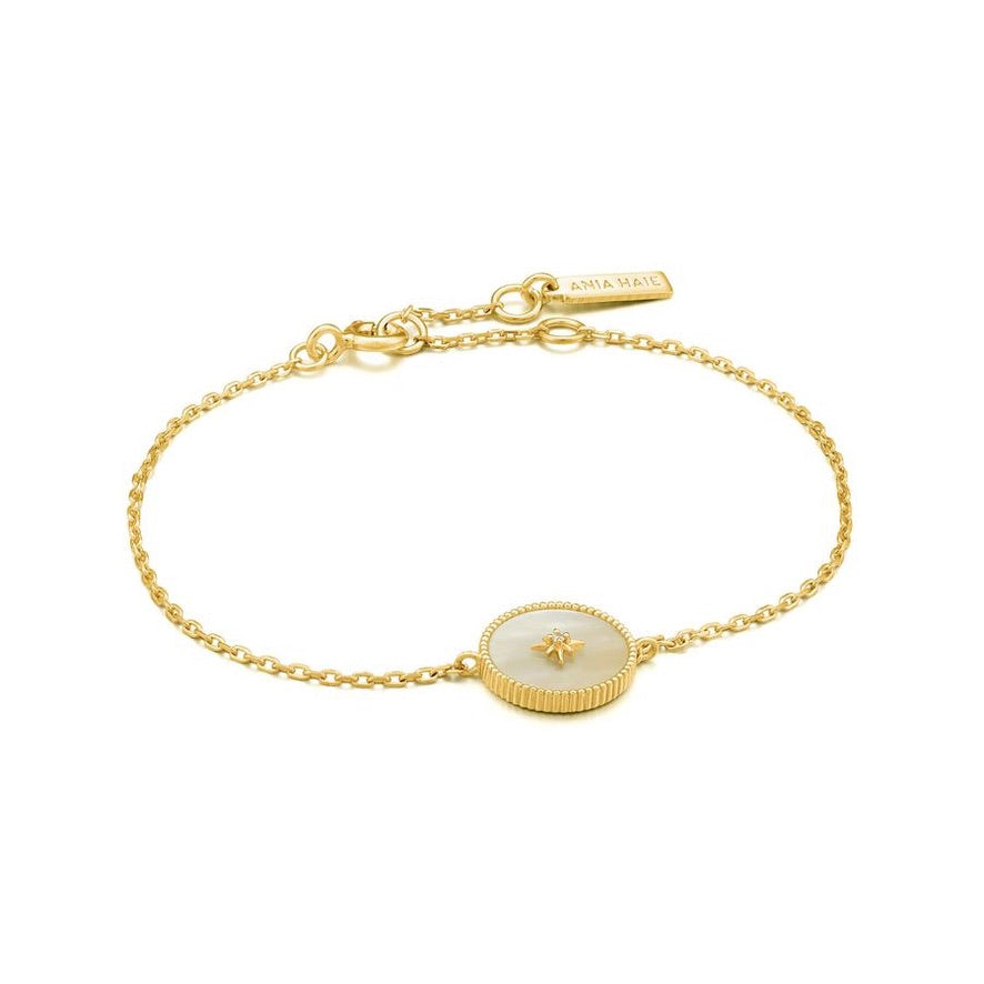 Ania Haie Bracelet Gold Mother Of Pearl Emblem