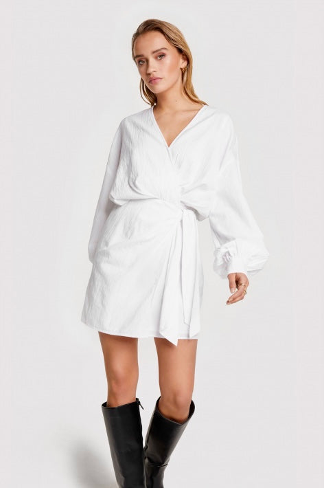 Alix Linen Look Wrap Dress SoftWhite €160