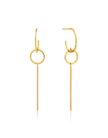 Ania Haie Earrings Gold Modern Solid Drop