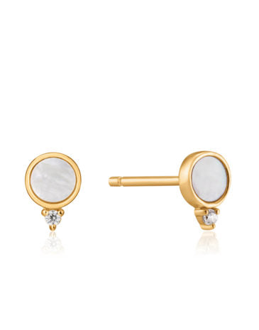 Ania Haie Earrings Gold Mother Of Pearl Stud