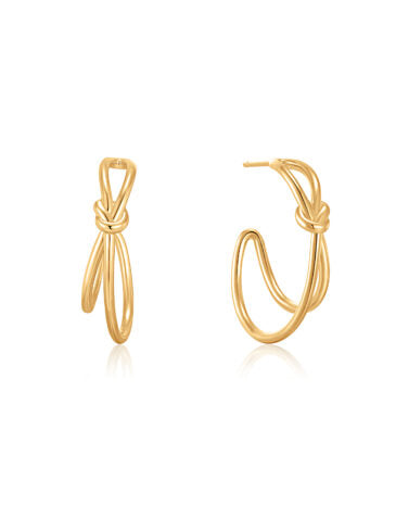 Ania Haie Earrings Gold Knot Stud Hoop