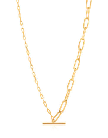 Ania Haie Necklace Gold Mixed Link T-Bar