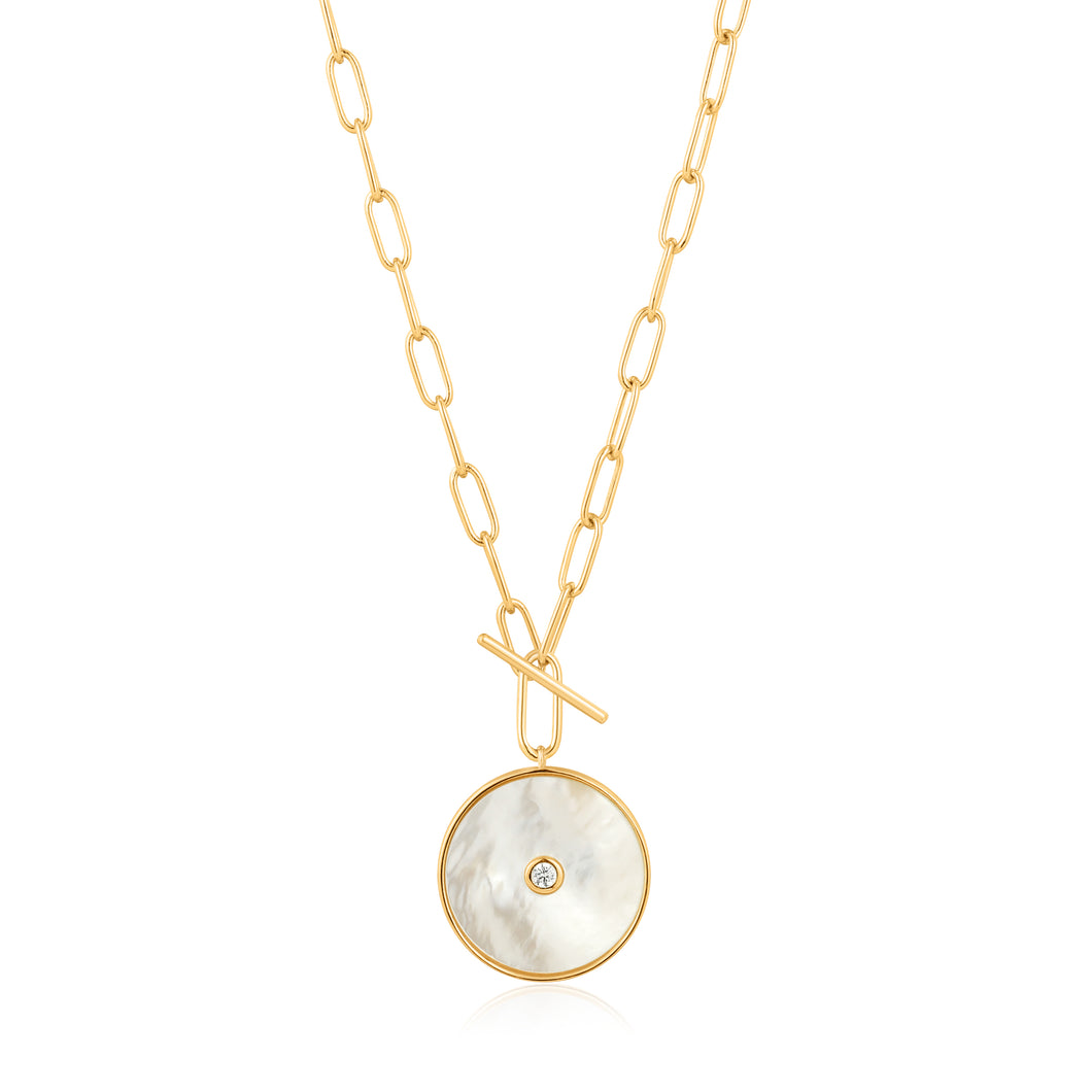 Ania Haie Necklace Gold Mother Of Pearl T-Bar